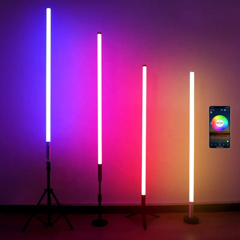 4 feet LED neon Smart-App Control tube light color studio | 360 video light sticks | Color changing LED tube lights | 5 pack