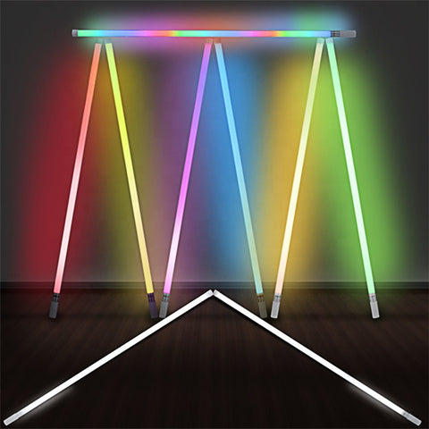 4 feet LED neon tube light dimmable color | 360 photo booth light sticks | Color changing LED tube lights | 4 pack
